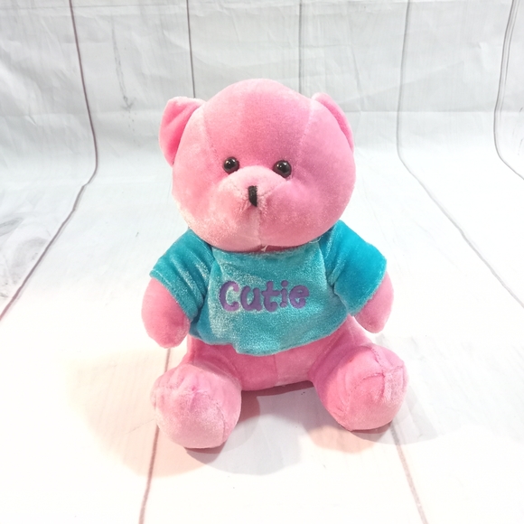 Vintage Pink Cutie Bear Stuff Animal 4'' Plush Toy - Picture 3 of 7